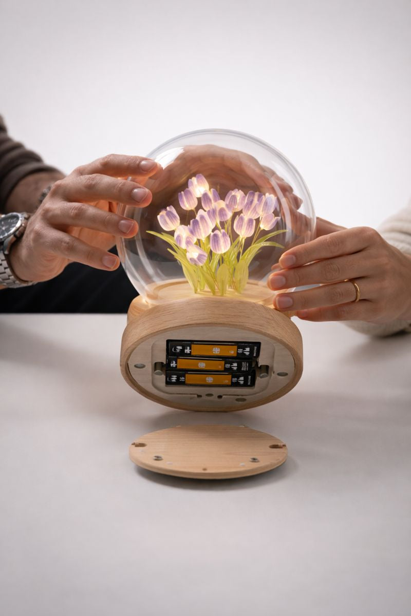 Mini Eternal Tulip Night Light - Luminous Glass Ball