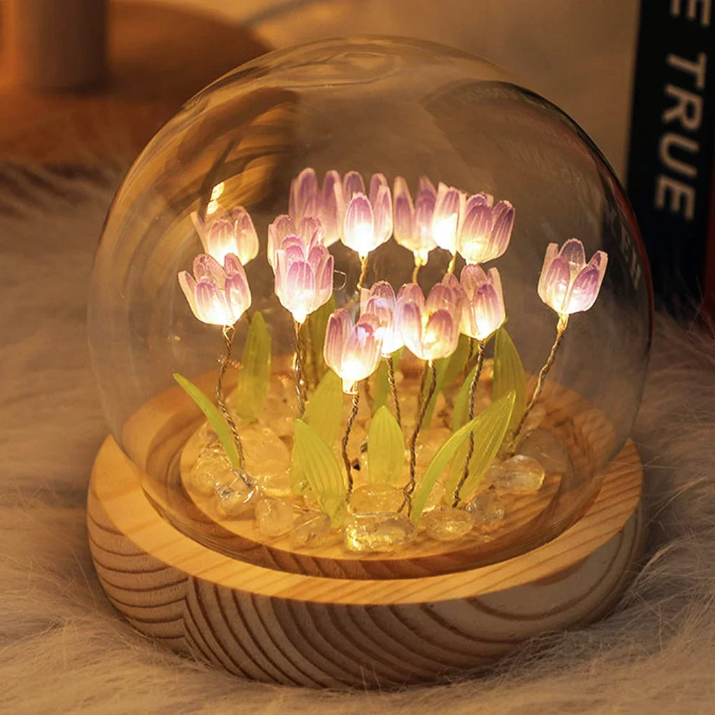 Mini Eternal Tulip Night Light - Luminous Glass Ball