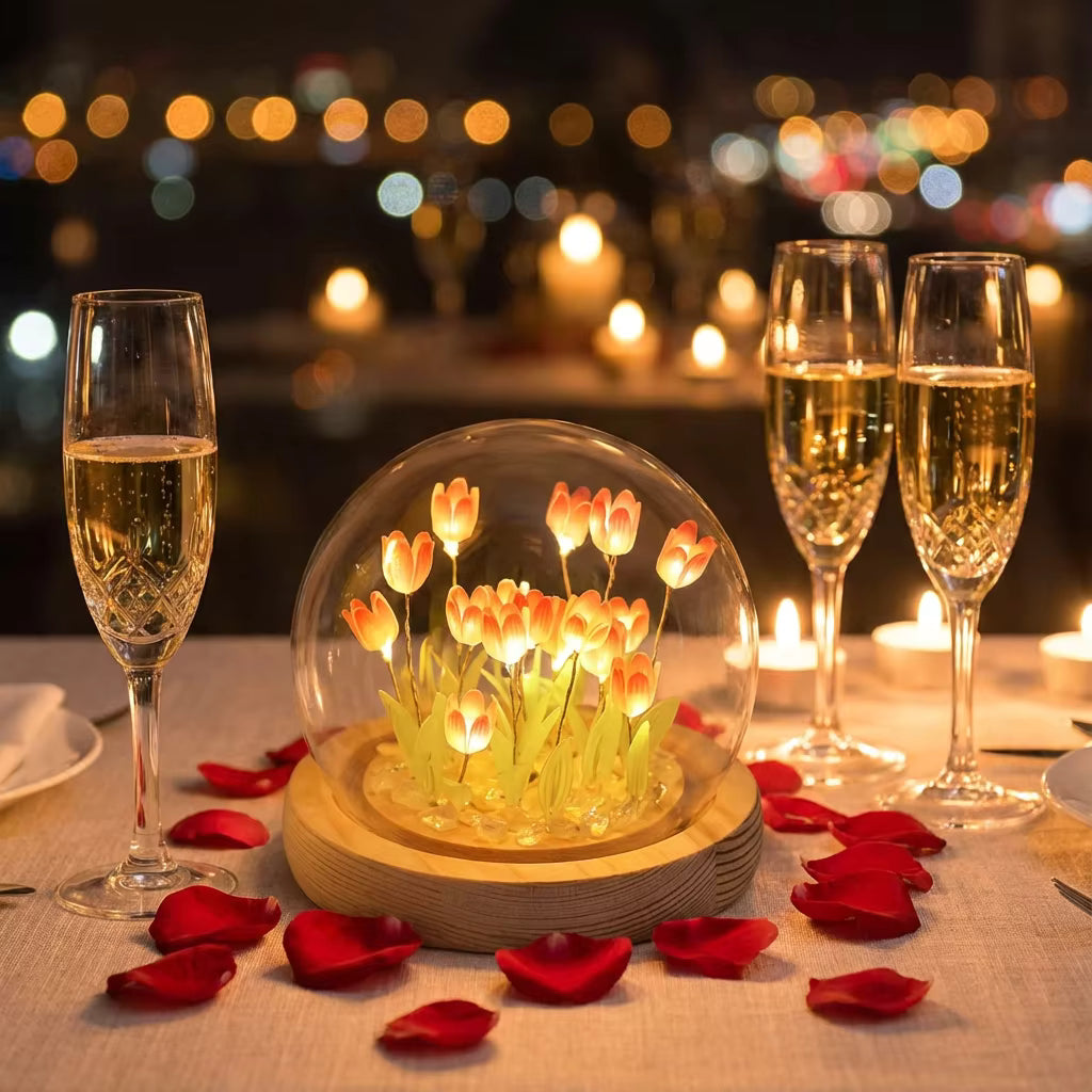Mini Eternal Tulip Night Light - Luminous Glass Ball