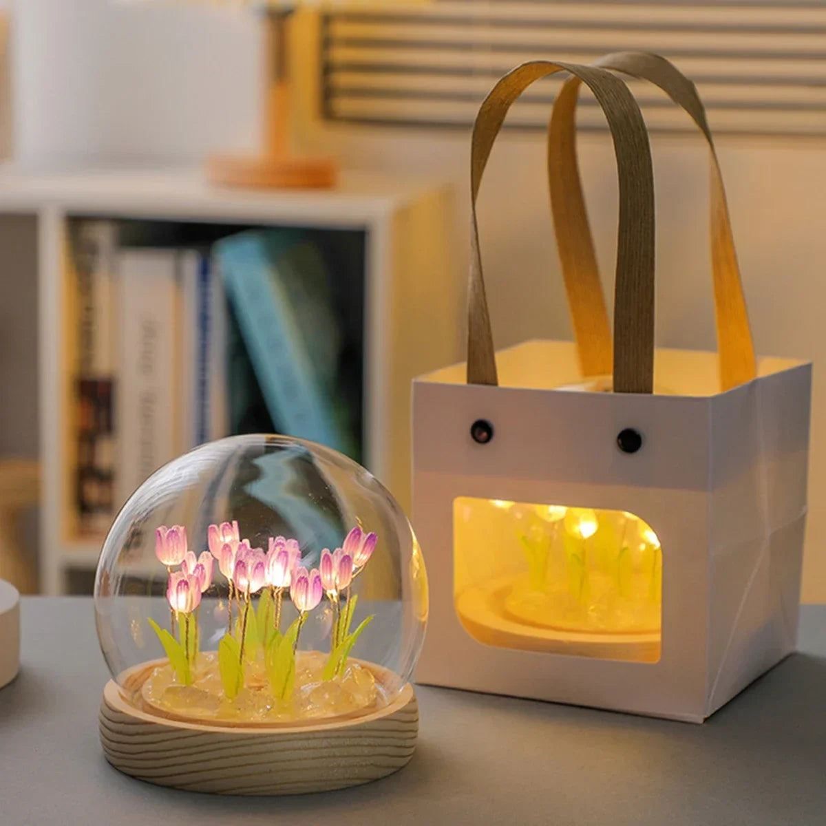 Mini Eternal Tulip Night Light - Luminous Glass Ball
