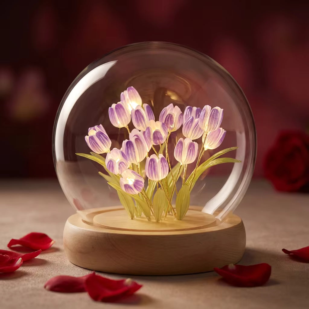 Mini Eternal Tulip Night Light - Luminous Glass Ball